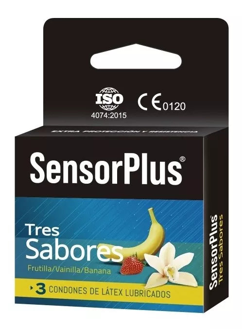 Preservativos Sensor Plus Tres Sabores