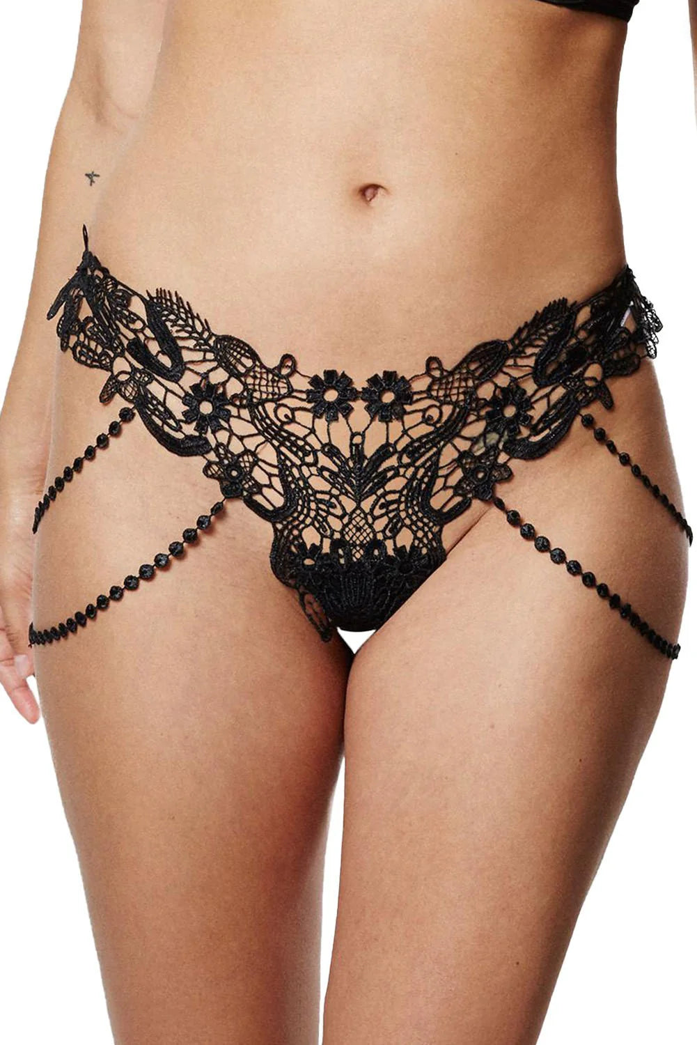 Colaless bordado tiras - negro